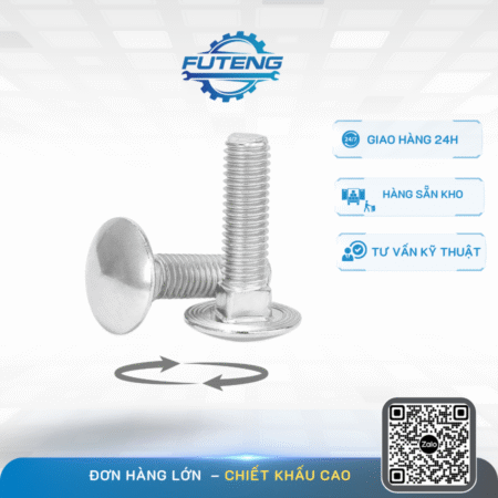 Alternative view of Bu Lông Đầu Tròn Cổ Vuông Inox, Thép Mạ Kẽm | FUTENG Giá Tận Xưởng