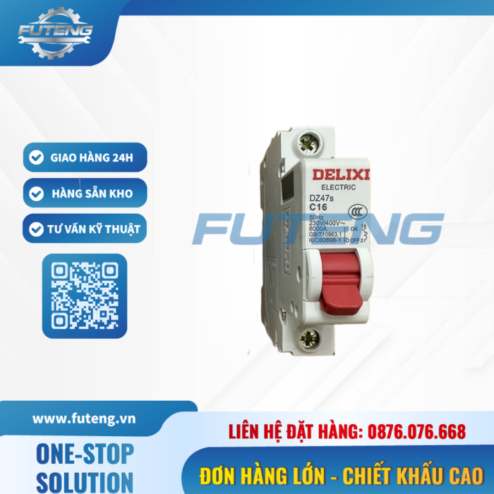 CB tép 1P 16A Delixi 2 CB tép 1P 16A Delixi - Ảnh 2
