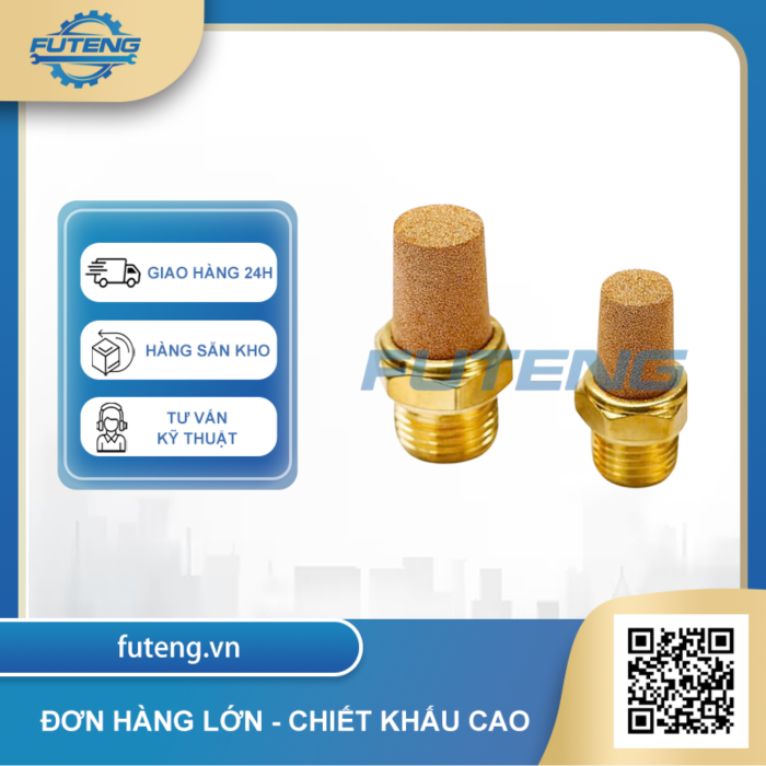 Giảm thanh khí nén (muffler) ren 3/8" 2 Giảm thanh khí nén (muffler) ren 3/8" - Ảnh 2