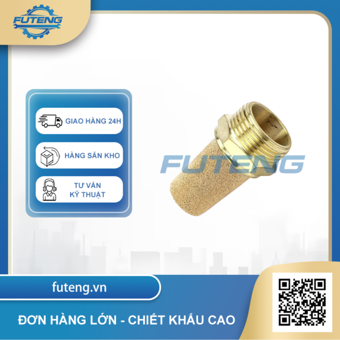 Giảm thanh khí nén (muffler) ren 3/8" 3 Giảm thanh khí nén (muffler) ren 3/8" - Ảnh 3