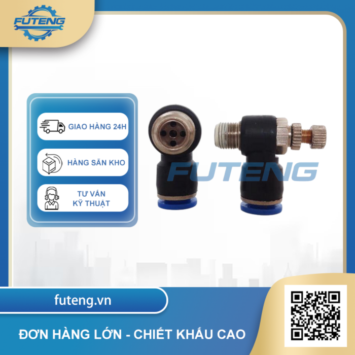 Van tiết lưu (speed controller) ren 1/4" 4 Van tiết lưu (speed controller) ren 1/4" - Ảnh 4